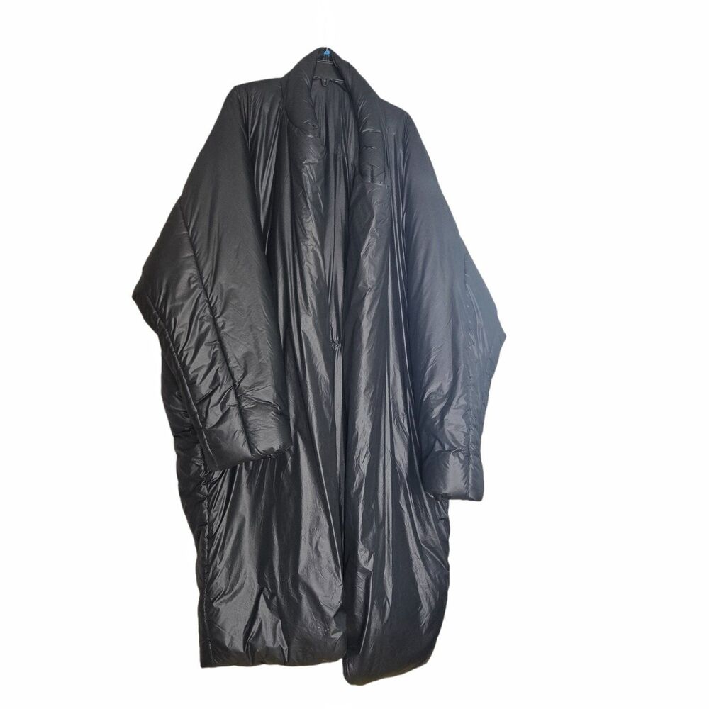Yeezy Gap Coat Round Jacket Long Mens L Black US Oversized Cocoon Silhouette